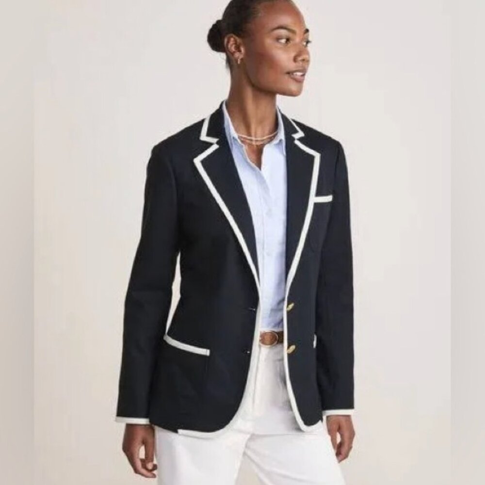 vineyard vines White Tipped 3D Wool Admiral Blazer Size SM